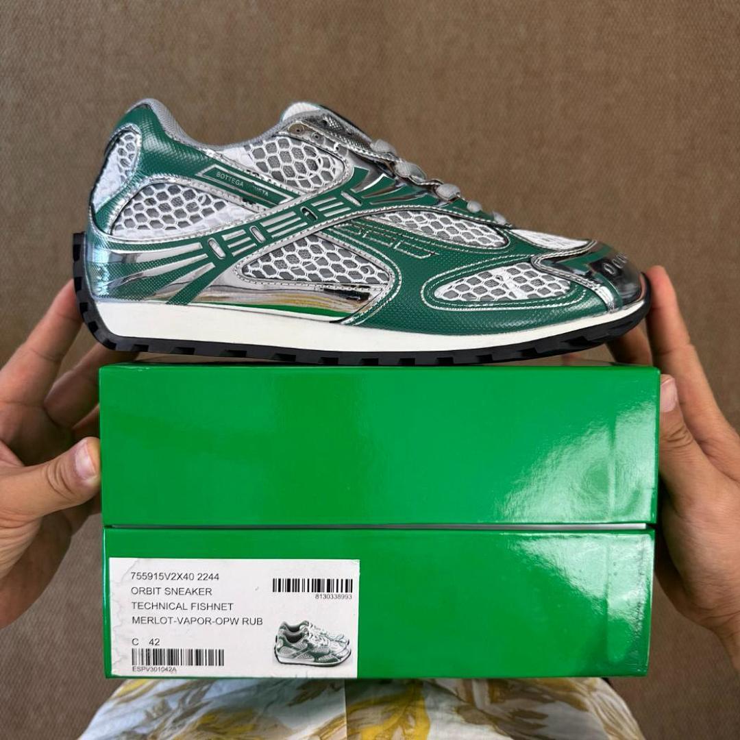 Balenciaga 3XL Trainer Metallic Green Silver - Image 3