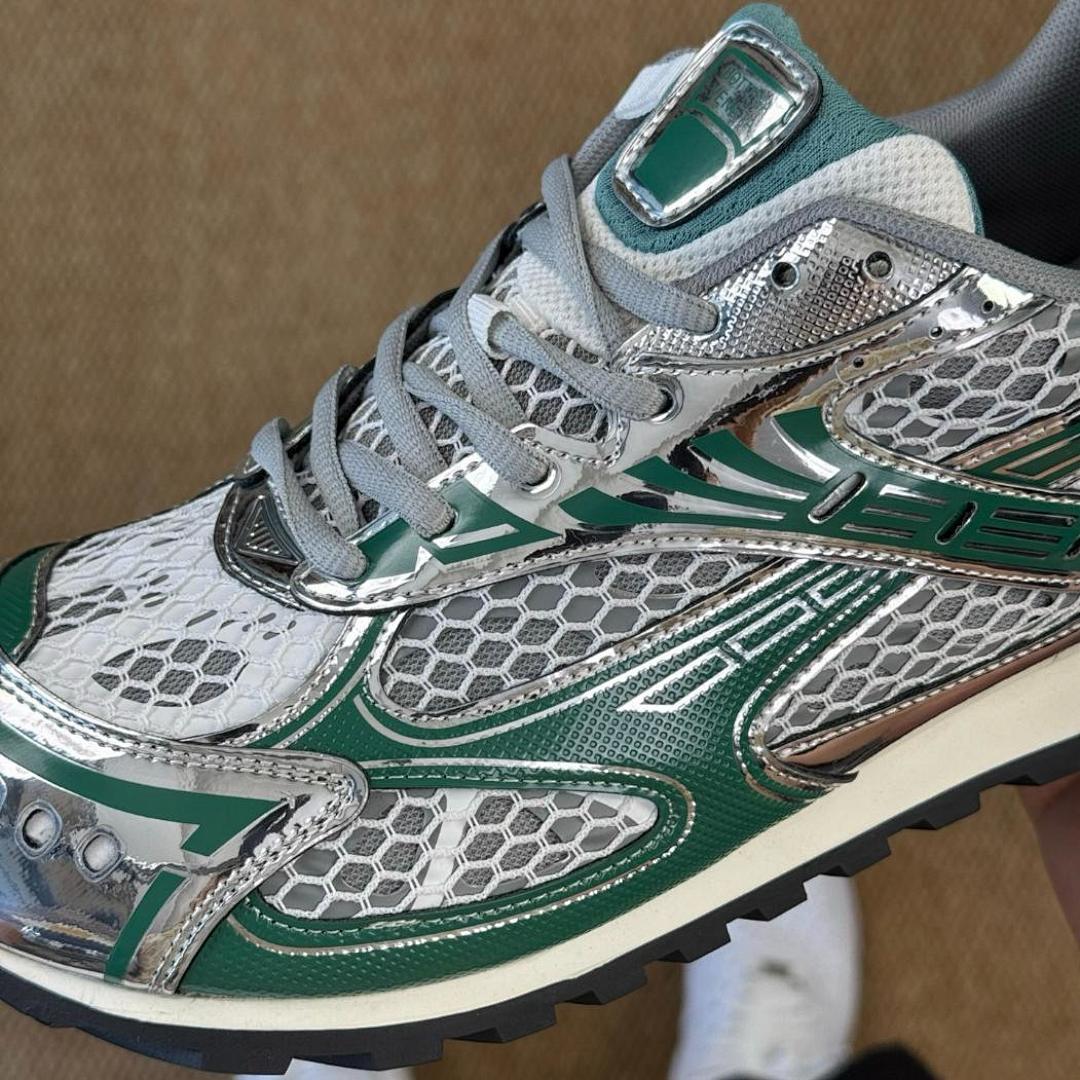 Balenciaga 3XL Trainer Metallic Green Silver - Image 5