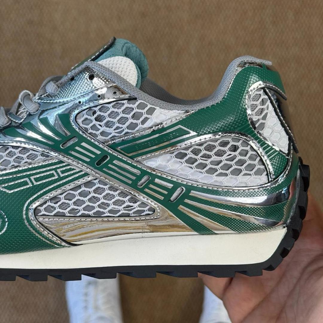 Balenciaga 3XL Trainer Metallic Green Silver - Image 6