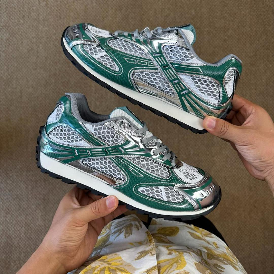 Balenciaga 3XL Trainer Metallic Green Silver - Image 9