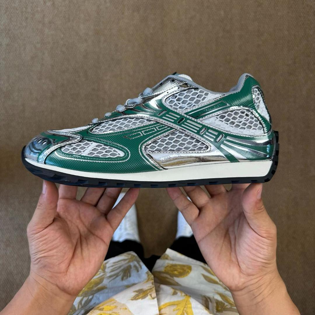 Balenciaga 3XL Trainer Metallic Green Silver - Image 10