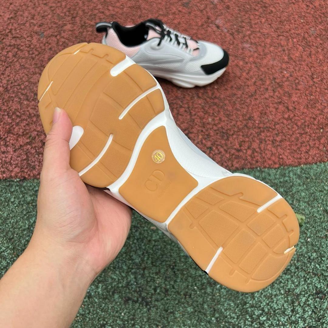 Dior B22 Sneaker White, Black and Pink Technical Mesh and Calfskin 3SN225YRP_H065 - Image 6