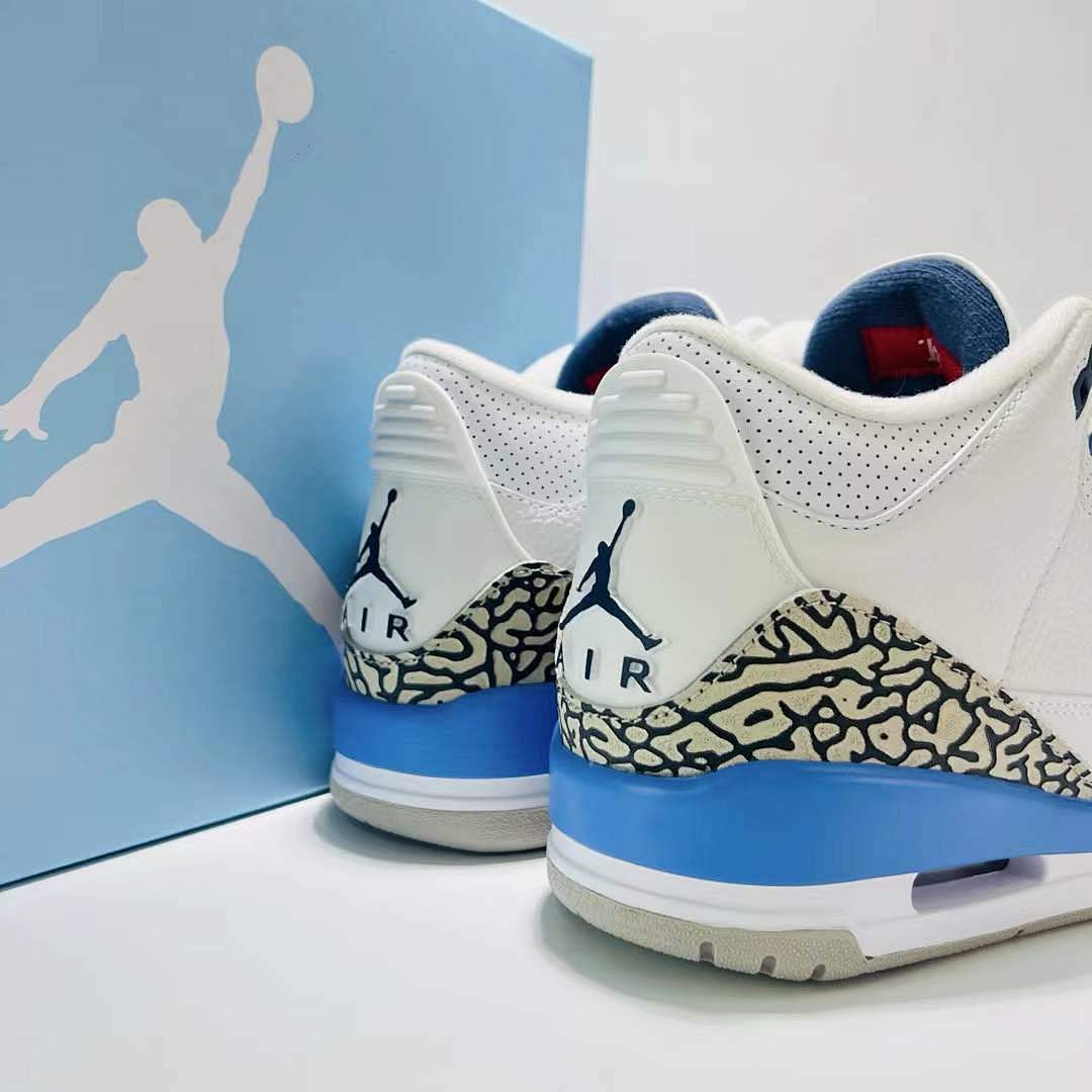 Air Jordan 3 Retro UNC University Blue White Tech Grey Sneakers Shoes CT8532-104 - Image 3