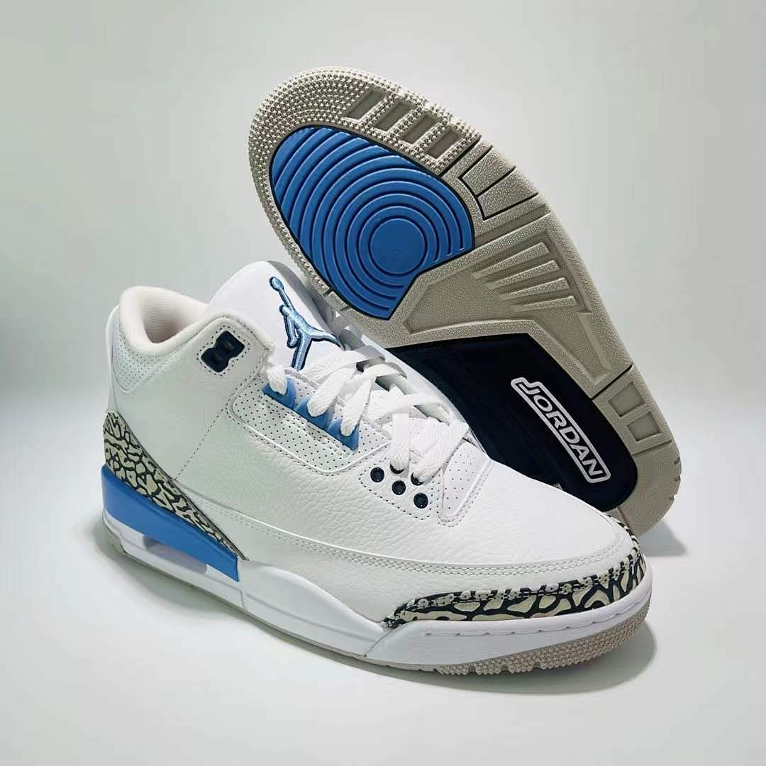 Air Jordan 3 Retro UNC University Blue White Tech Grey Sneakers Shoes CT8532-104 - Image 8