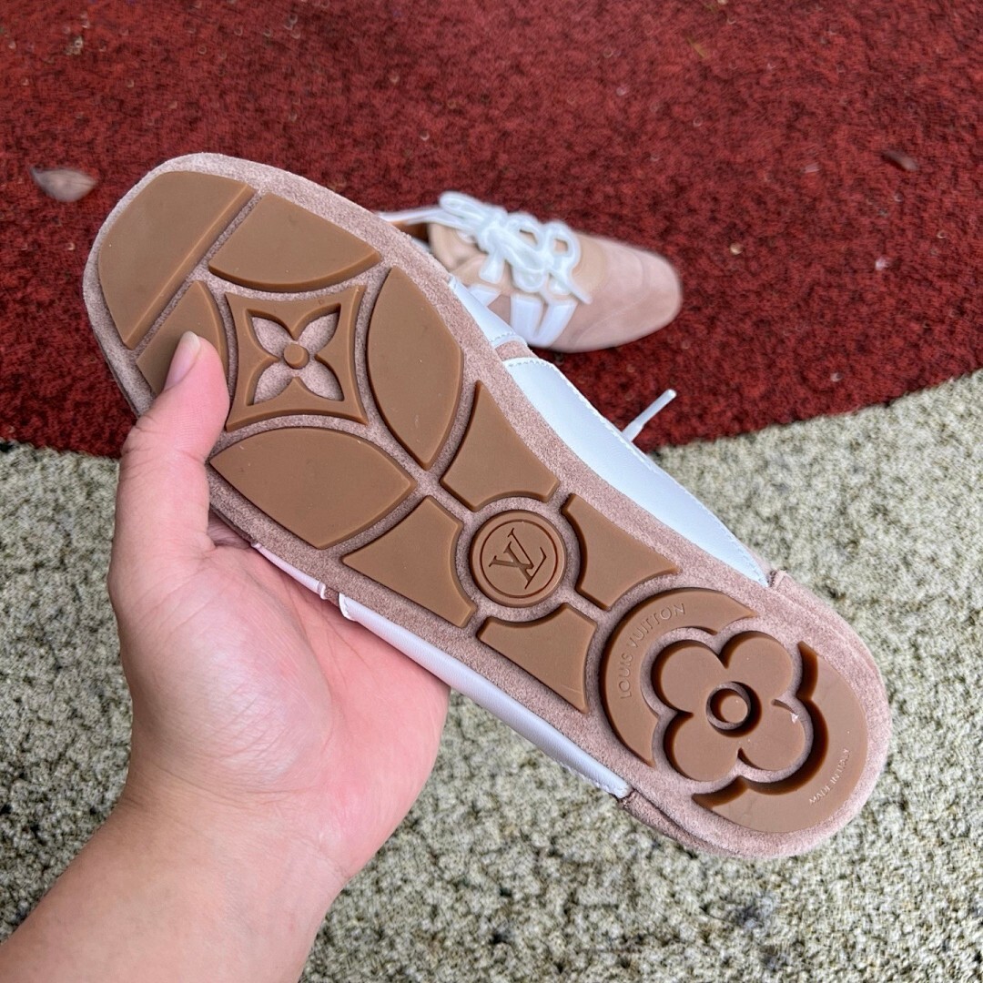 Louis Vuitton Run Away Sneaker Suede and Leather Brown White - Image 6