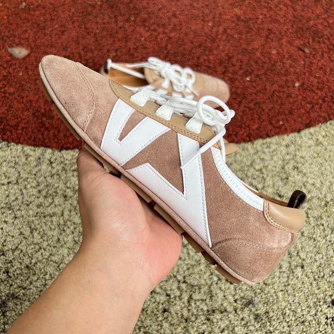 Louis Vuitton Run Away Sneaker Suede and Leather Brown White - Image 7