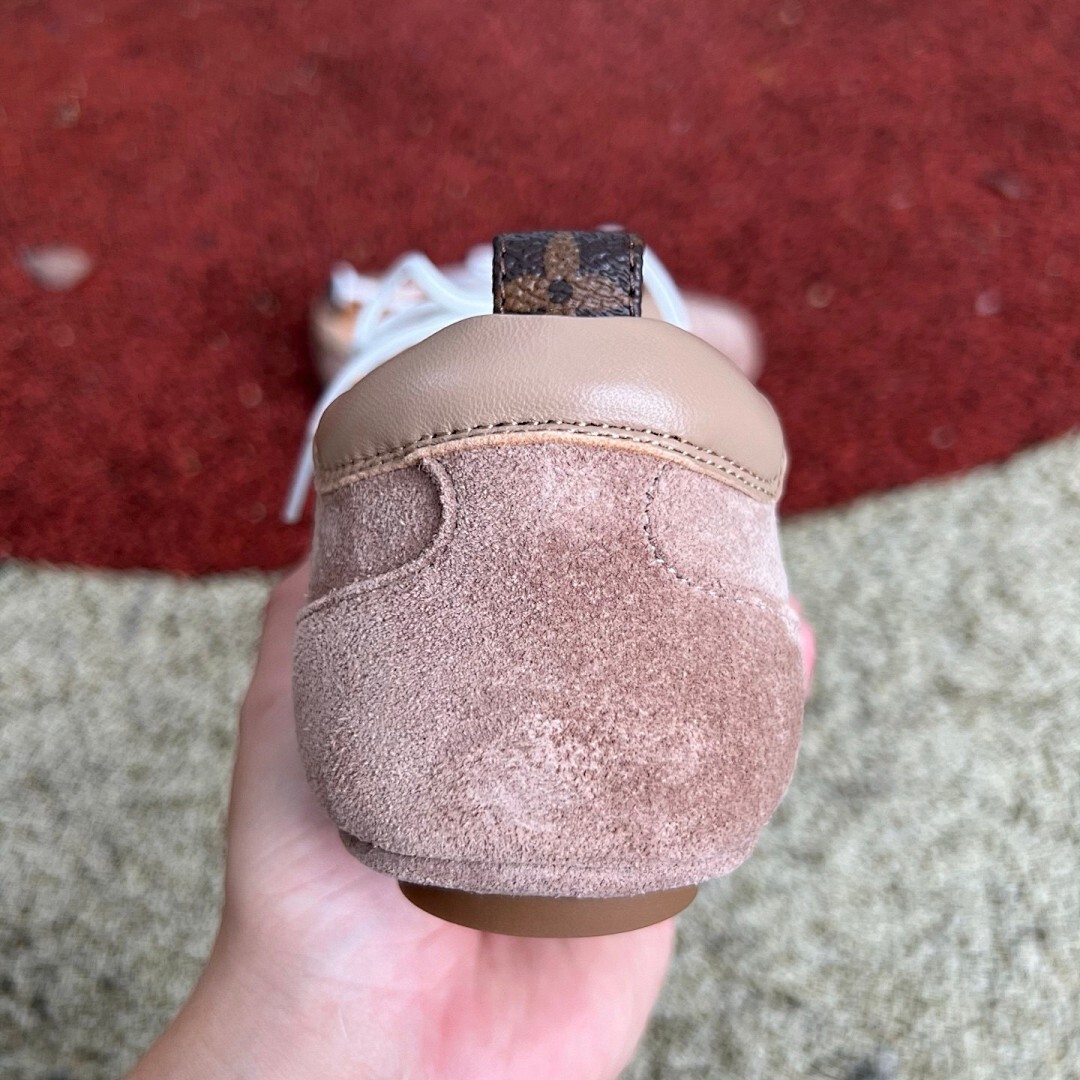 Louis Vuitton Run Away Sneaker Suede and Leather Brown White - Image 8