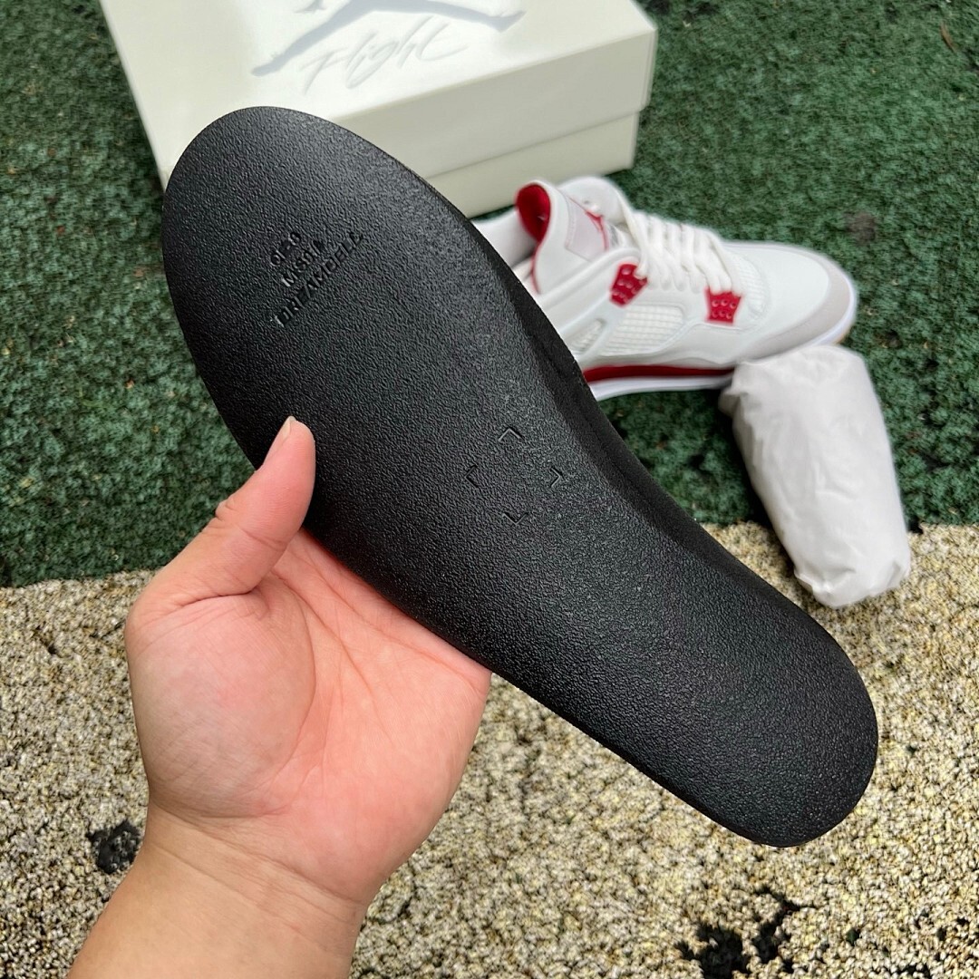 Air Jordan 4 Retro White Fire Red Cement Grey Gum - Image 6