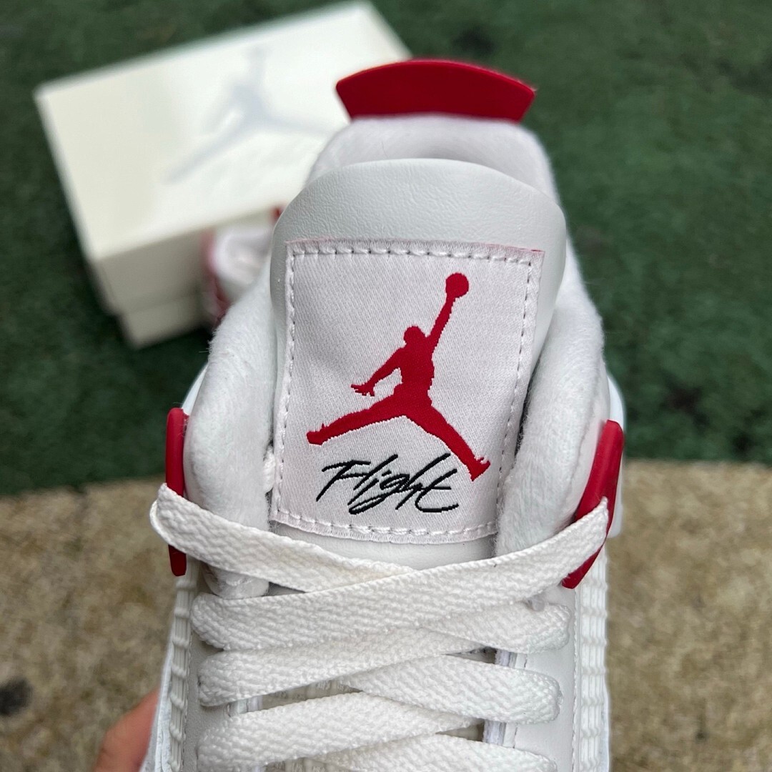 Air Jordan 4 Retro White Fire Red Cement Grey Gum - Image 14