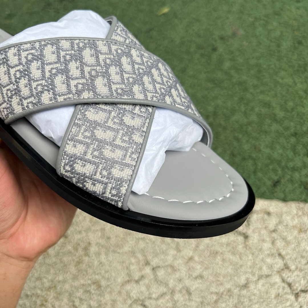 Dior Alpha Sandal Gray Dior Oblique Jacquard - Image 3