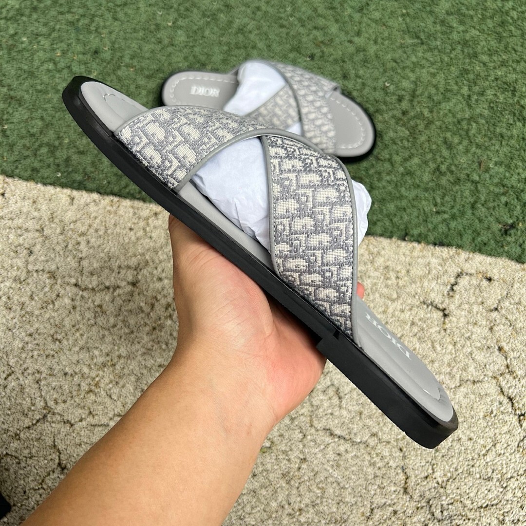 Dior Alpha Sandal Gray Dior Oblique Jacquard - Image 6