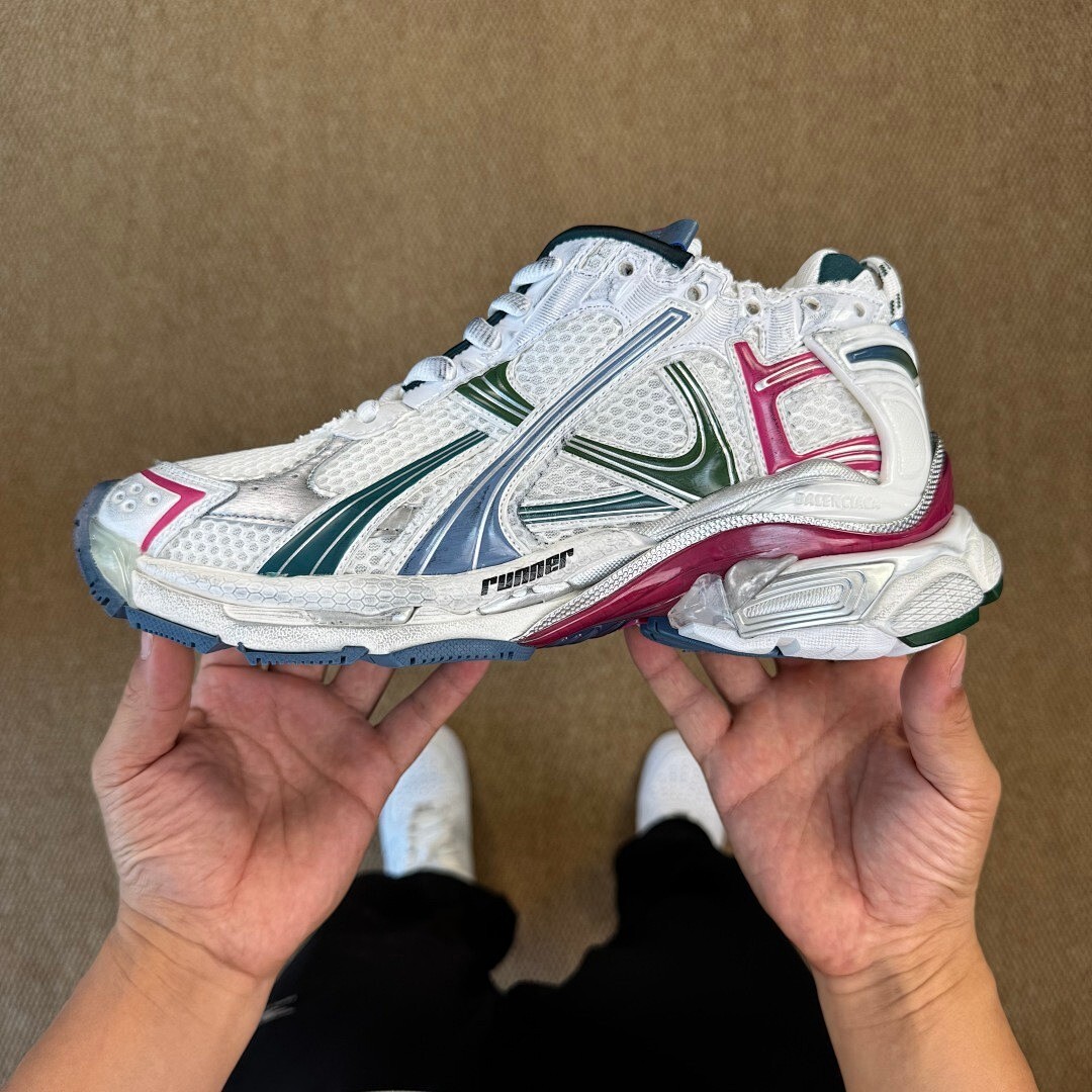 Balenciaga Runner Sneaker White Blue Green Pink
