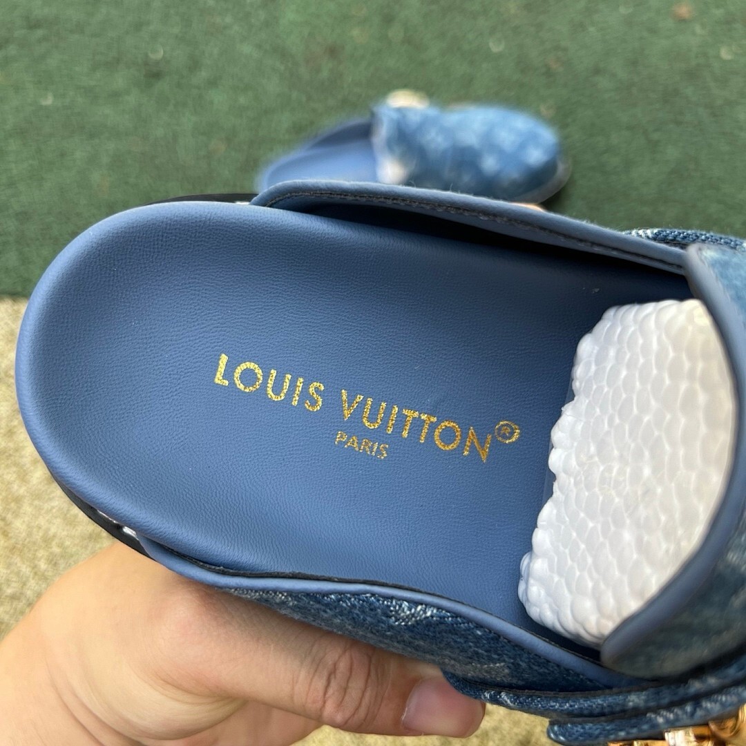 Louis Vuitton Lock It Flat Mule Monogram Denim - Image 3