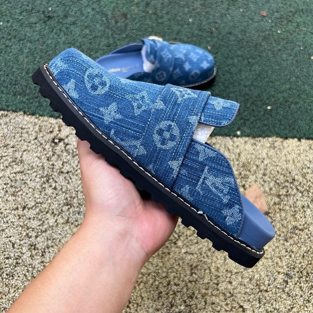Louis Vuitton Lock It Flat Mule Monogram Denim - Image 8