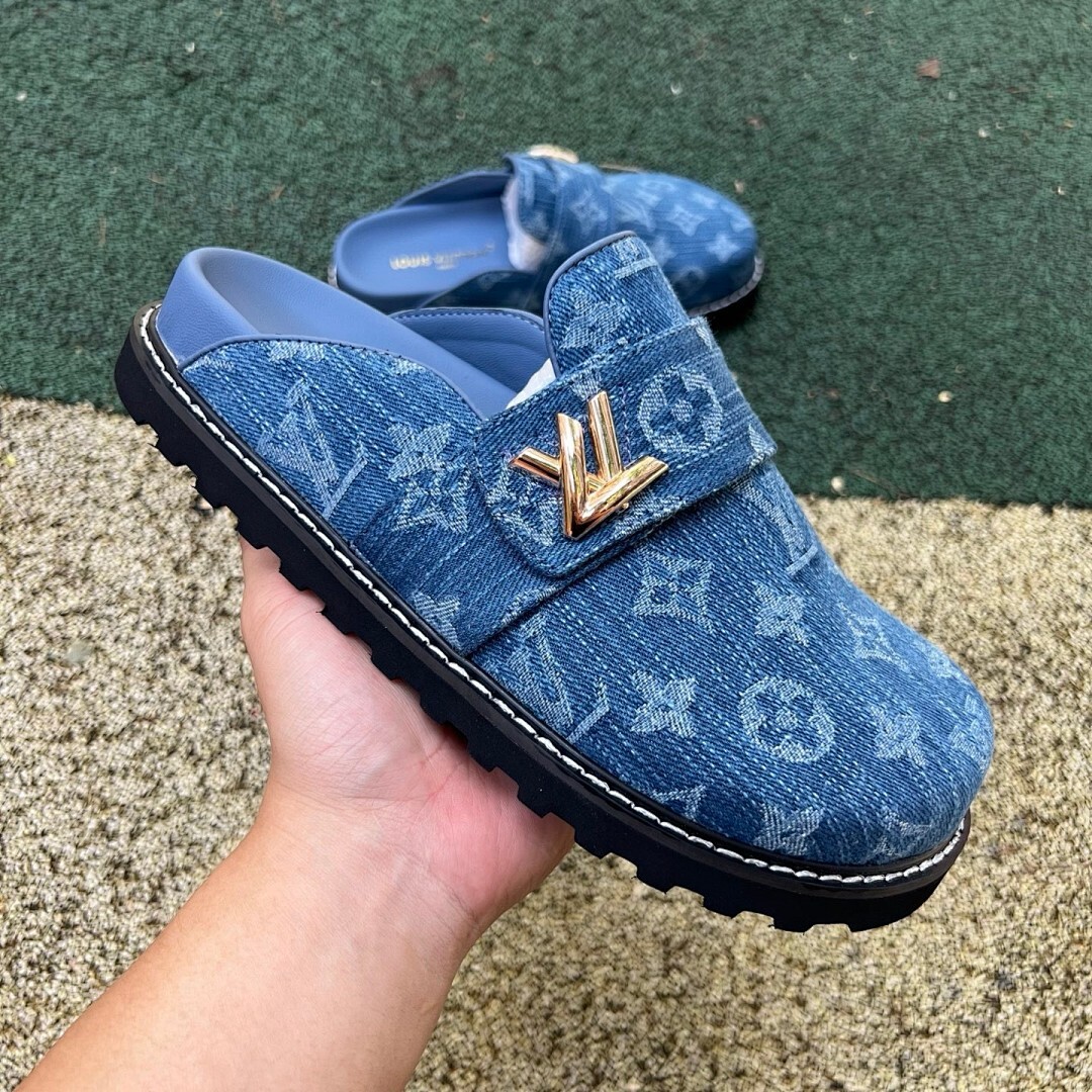 Louis Vuitton Lock It Flat Mule Monogram Denim - Image 10