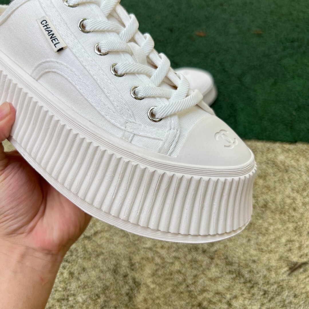 CHANEL Canvas Platform Mules G39540 - Image 3