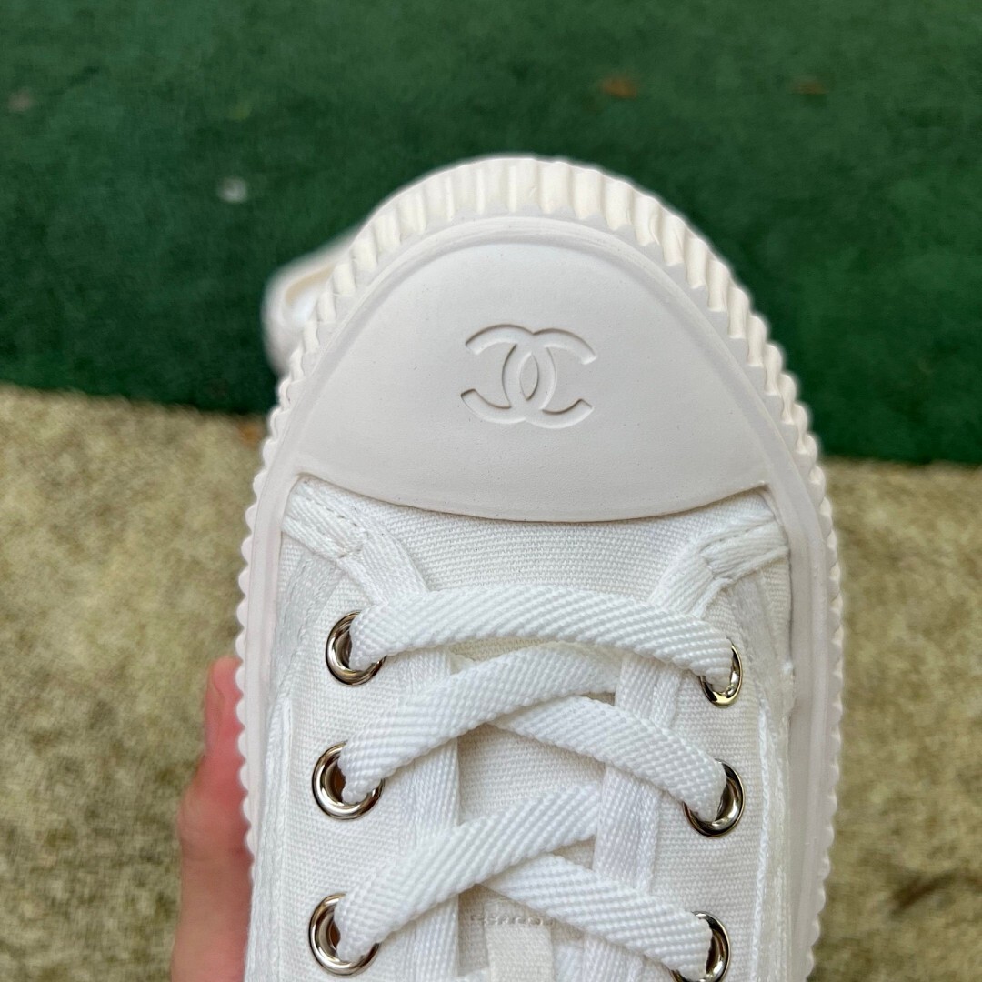 CHANEL Canvas Platform Mules G39540 - Image 4