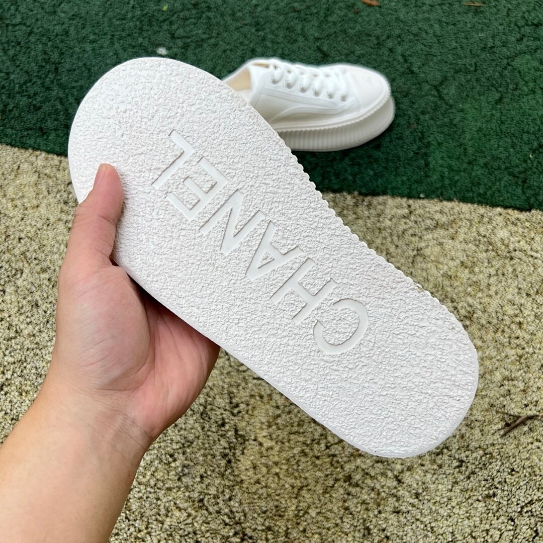 CHANEL Canvas Platform Mules G39540 - Image 6