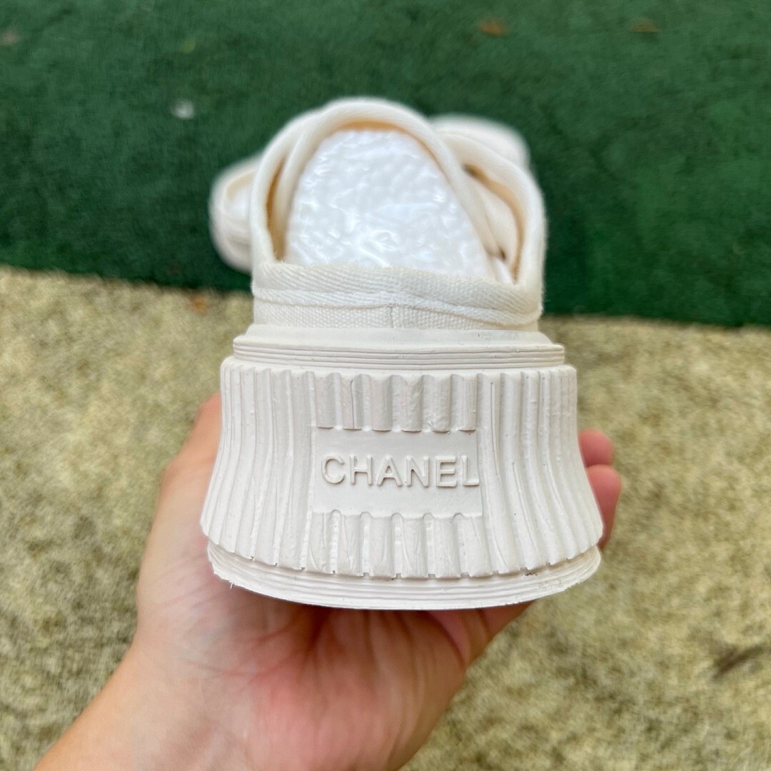 CHANEL Canvas Platform Mules G39540 - Image 8