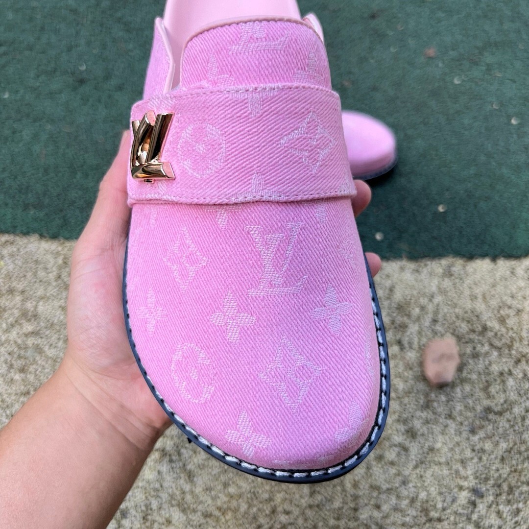 Louis Vuitton LV Easy Mule Pink Monogram Denim M82285 - Image 6