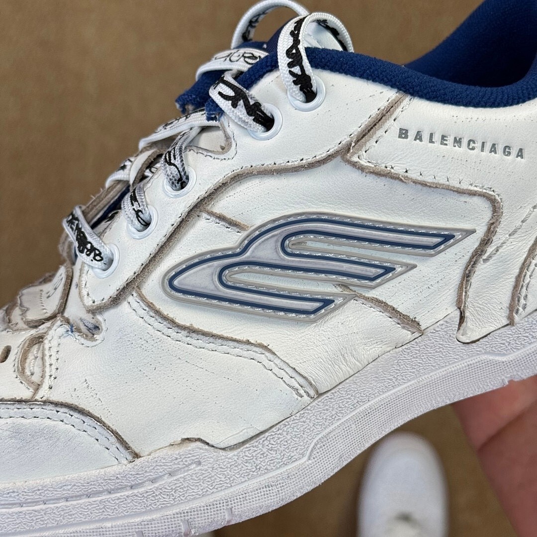 Balenciaga 3XL Sneakers White Royal Blue - Image 5