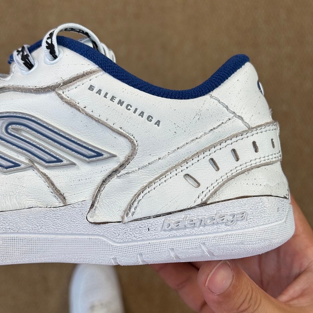 Balenciaga 3XL Sneakers White Royal Blue - Image 6