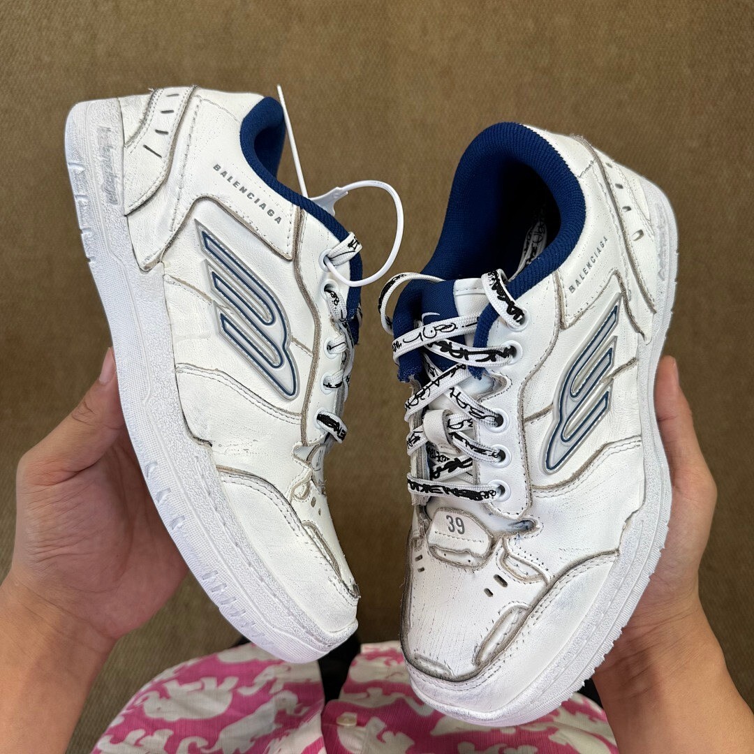 Balenciaga 3XL Sneakers White Royal Blue - Image 8