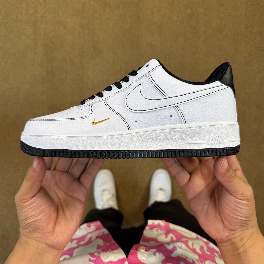Nike Air Force 1 '07 LV8 White Black Metallic Gold FD0793-100