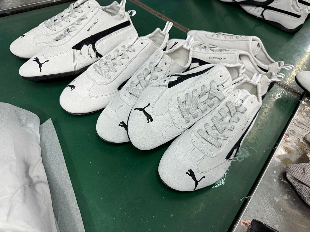 Balenciaga Puma Jordan White Black Speedcat Sneakers - Image 4