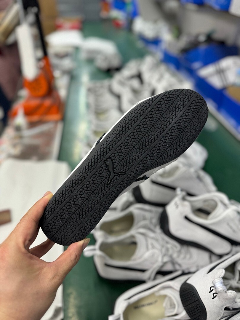 Balenciaga Puma Jordan White Black Speedcat Sneakers - Image 6