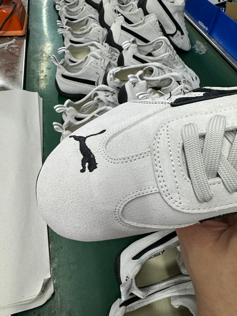 Balenciaga Puma Jordan White Black Speedcat Sneakers - Image 10