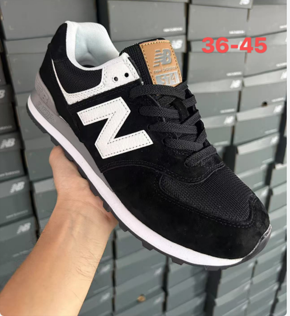 New Balance 574 Classic Sneakers Black White Men's Women's Casual Shoes