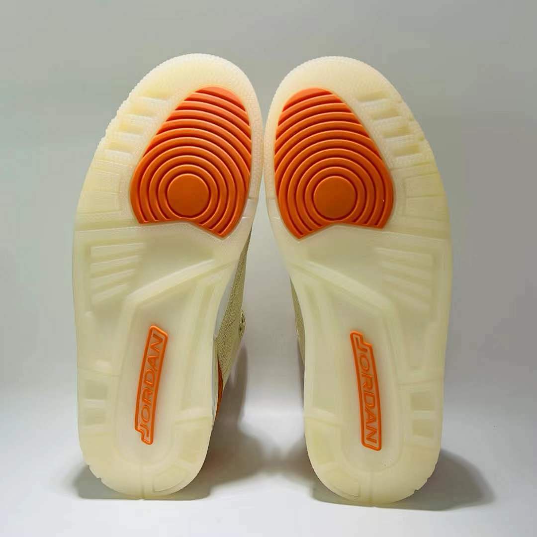 Air Jordan 3 Retro Muslin Orange Canvas Suede - Image 5