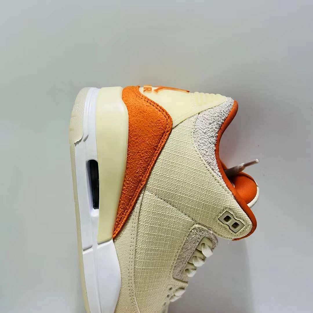 Air Jordan 3 Retro Muslin Orange Canvas Suede - Image 7