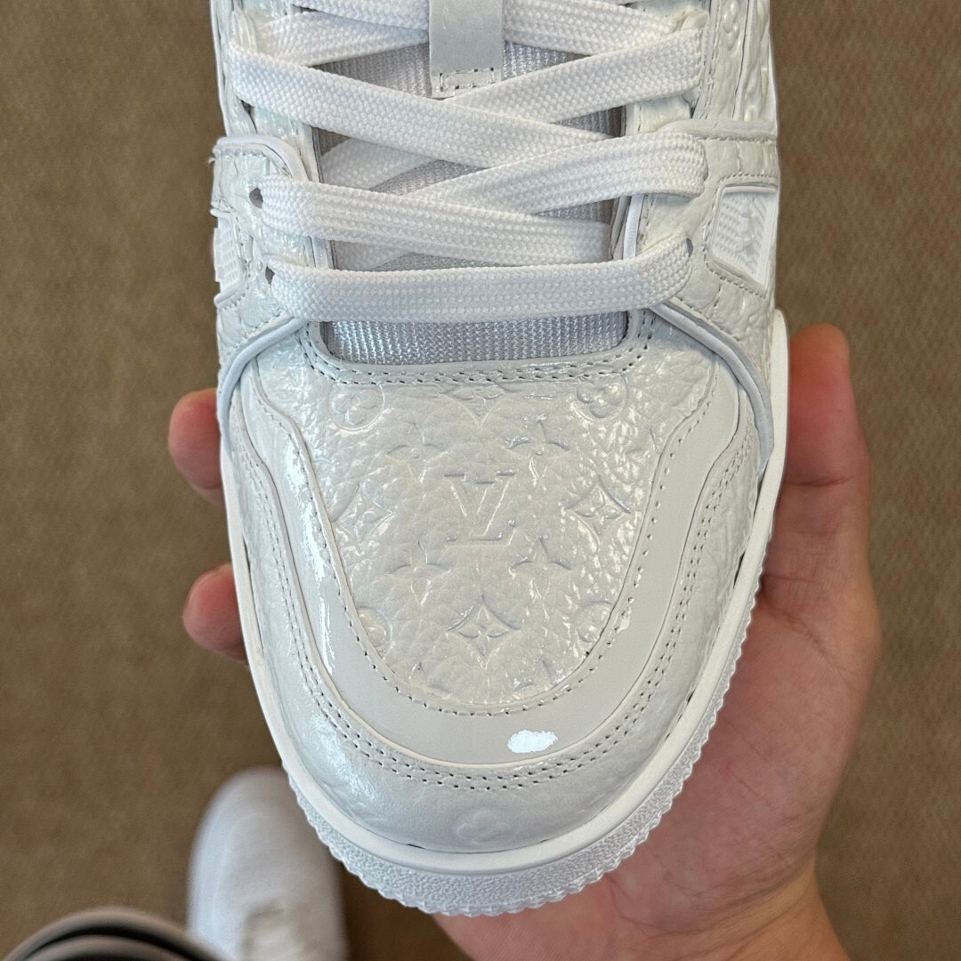 Louis Vuitton LV Trainer Sneaker White Monogram Embossed - Image 3