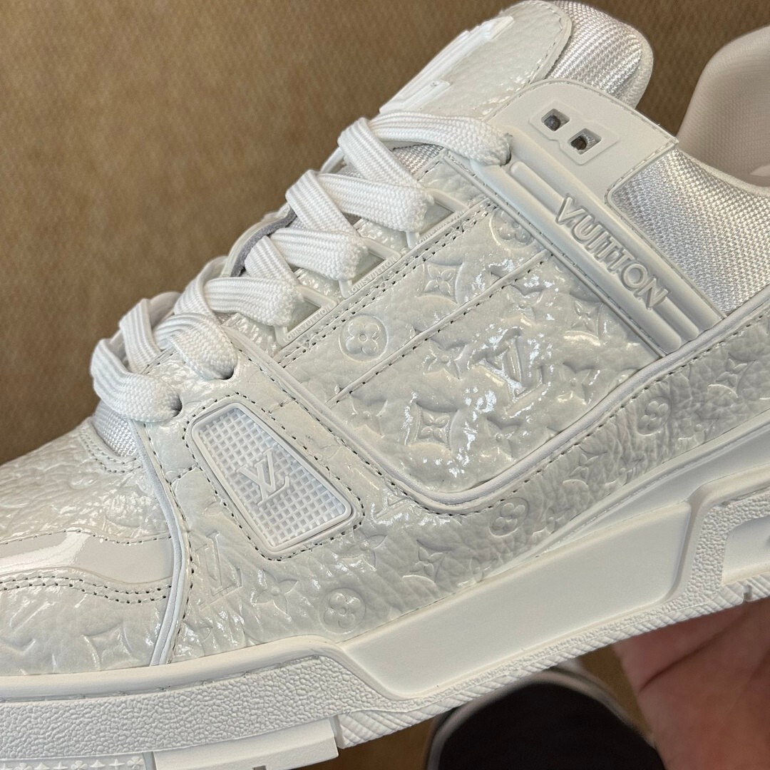 Louis Vuitton LV Trainer Sneaker White Monogram Embossed - Image 4