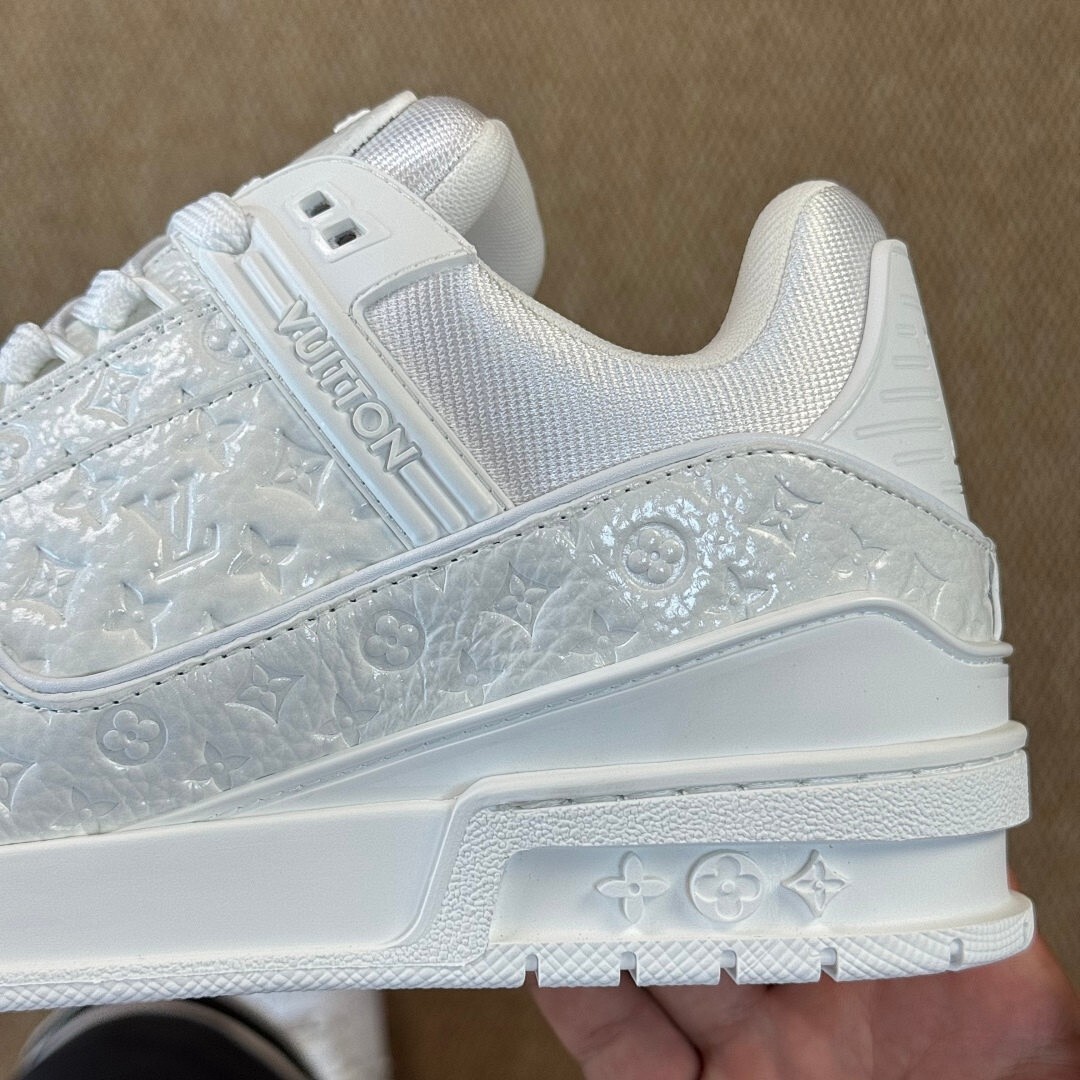 Louis Vuitton LV Trainer Sneaker White Monogram Embossed - Image 5