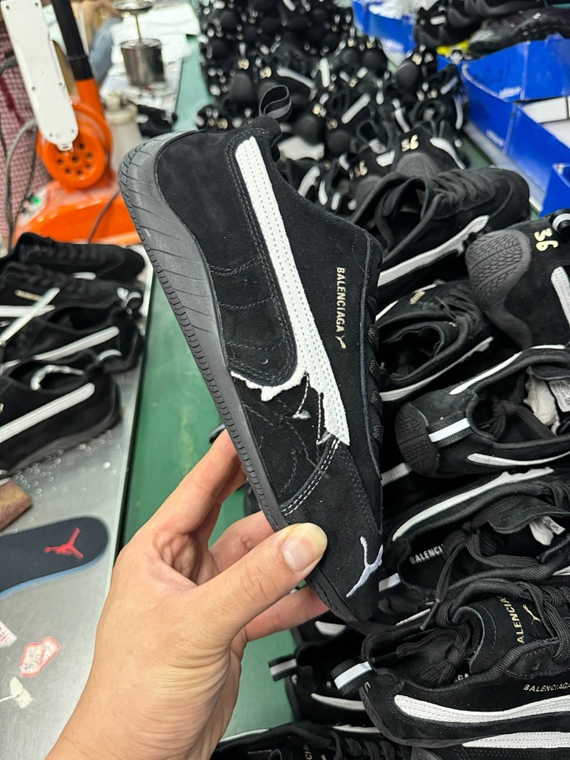 Balenciaga Puma Jordan Suede Sneakers Black - Image 10