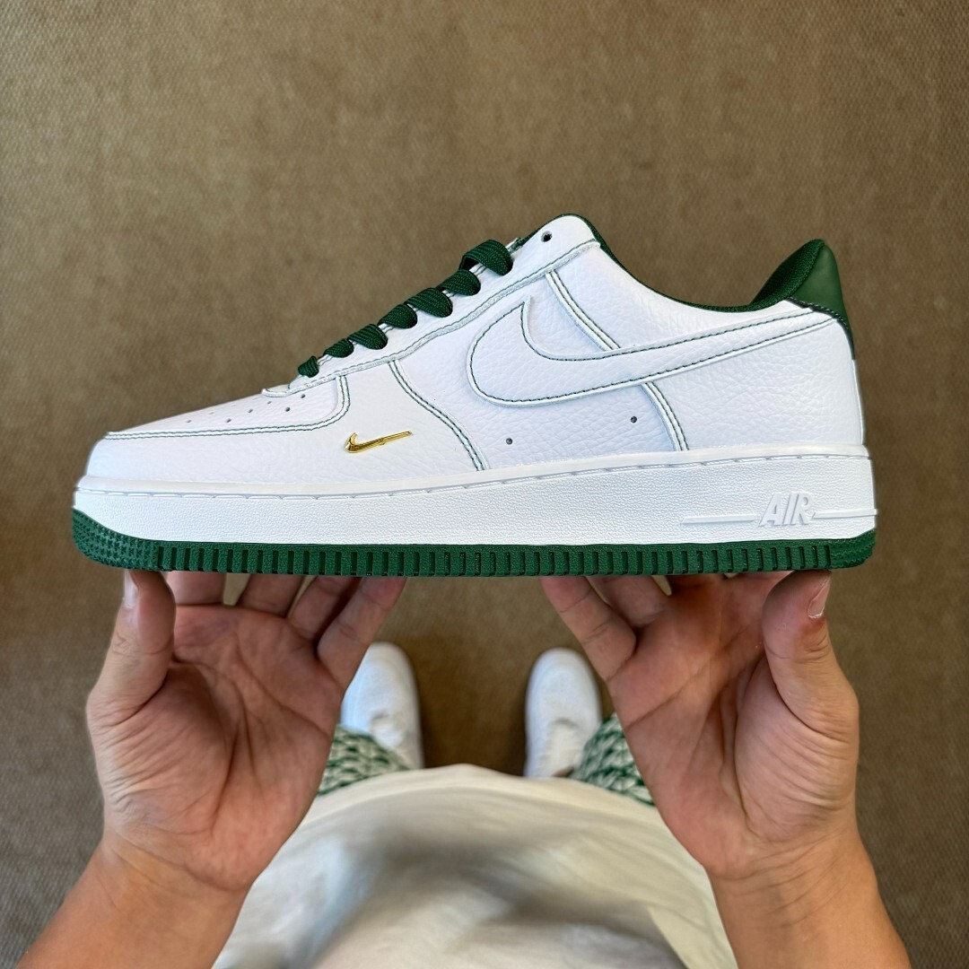 Nike Air Force 1 Low EMB White Pine Green Metallic Gold FJ4214-100