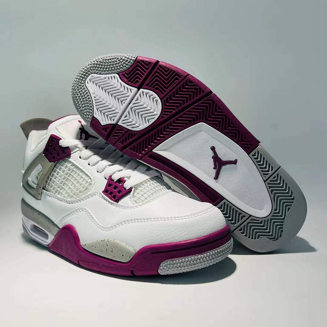 Air Jordan 4 Retro GS Active Fuchsia White Purple Grey Grade School Sneakers Shoes 408452-167 - Image 8
