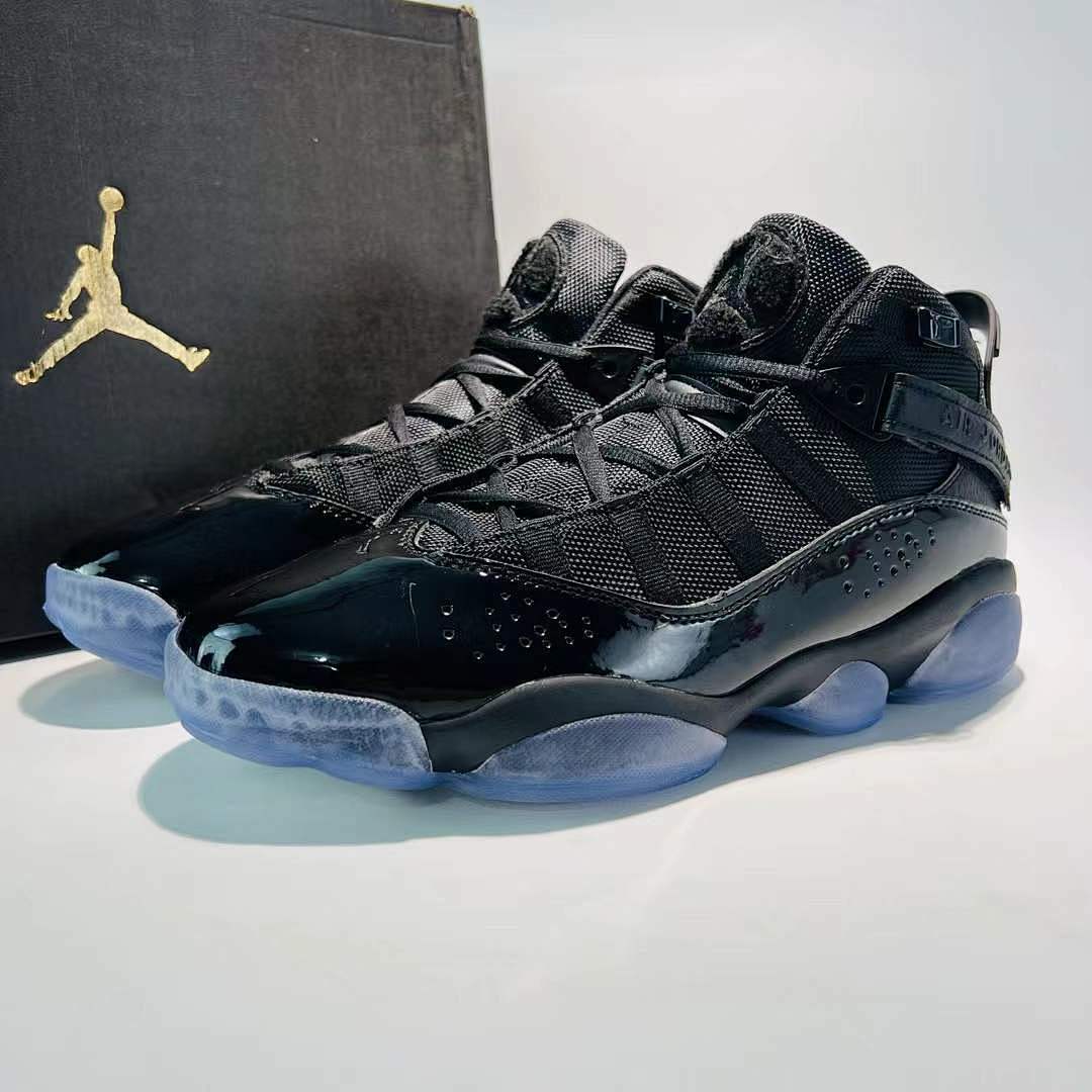 Air Jordan 6 Rings "Triple Black" Men's Basketball Shoes Icy Soles 322992-015
