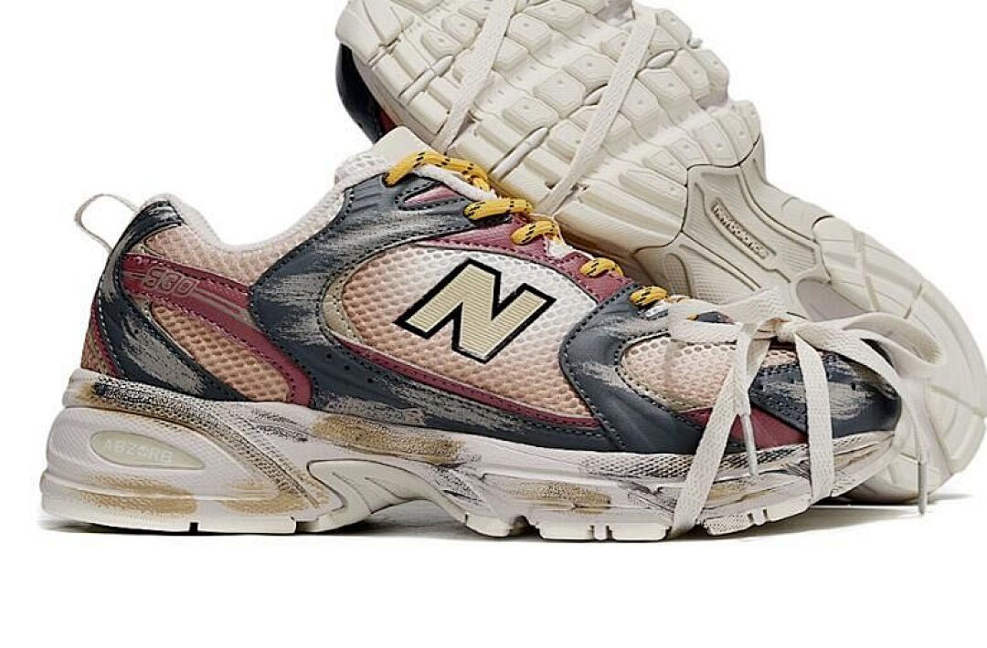 New Balance 530 MR530GT Aged Distressed Vintage Cream Pink Grey Burgundy Yellow Y2K Sneakers Running Shoes
