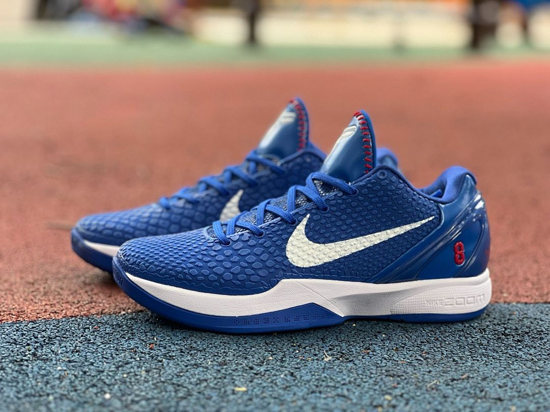 Nike Kobe 6 Protro PE Baseball Cleats Royal Blue White Red #8
