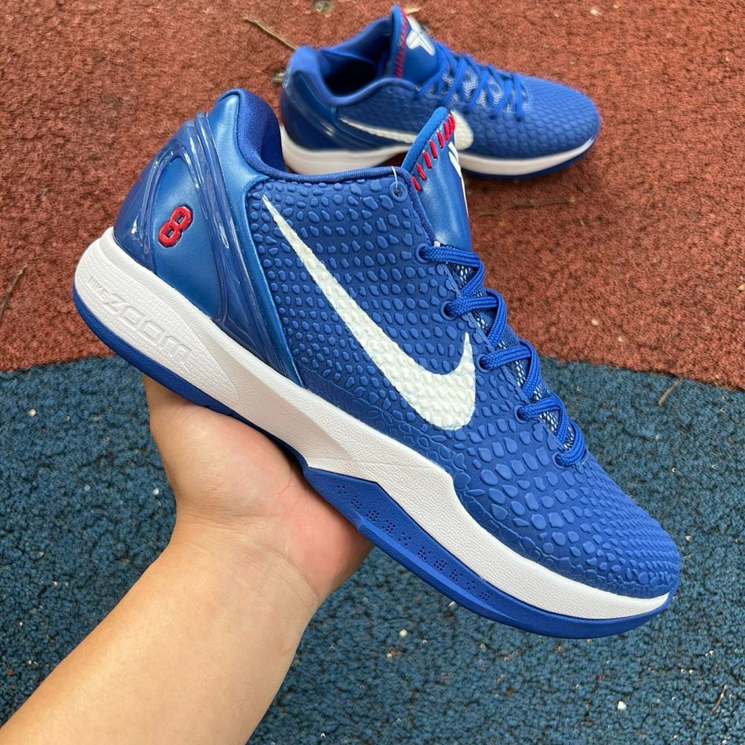 Nike Kobe 6 Protro PE Baseball Cleats Royal Blue White Red #8 - Image 18