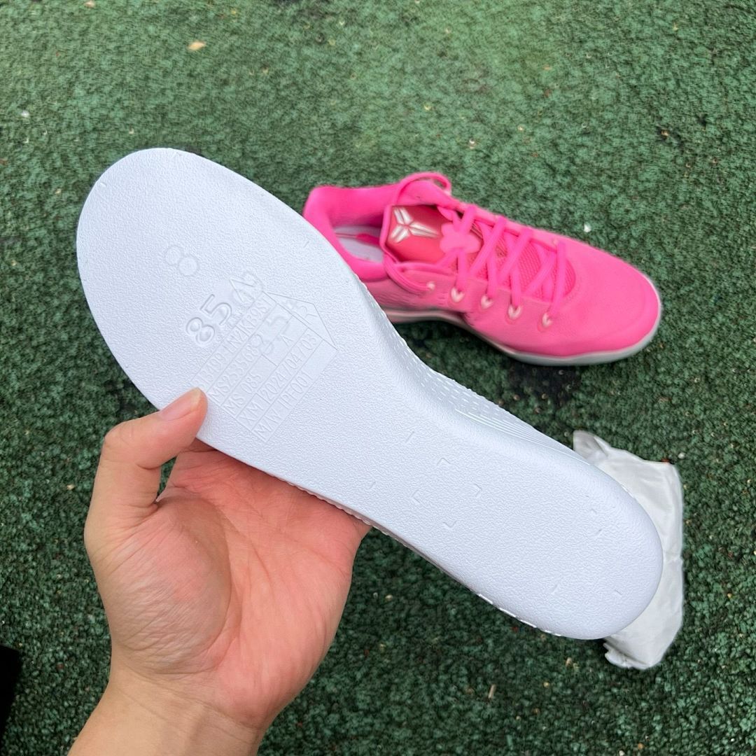 Nike Kobe 9 EM Low "Pink Fire" White Light Photo Blue 646701-616 - Image 6