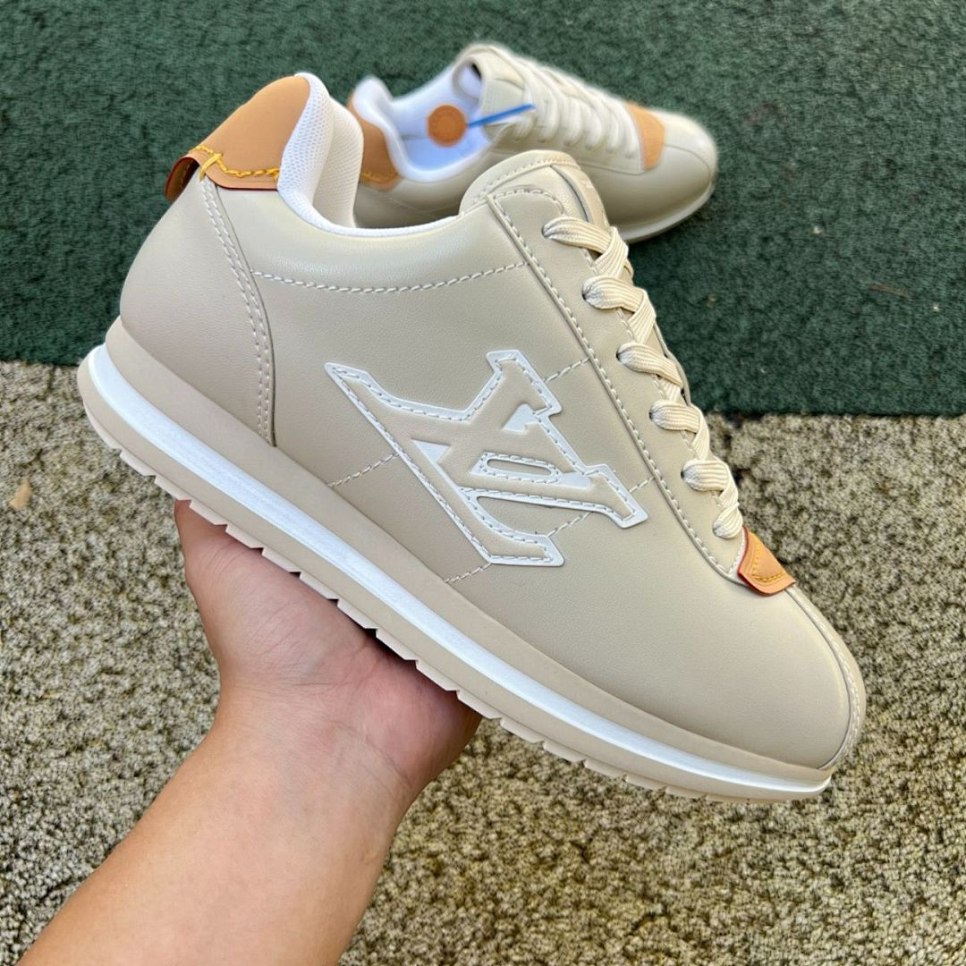 Louis Vuitton LV Runner Sneaker Beige Leather - Image 9
