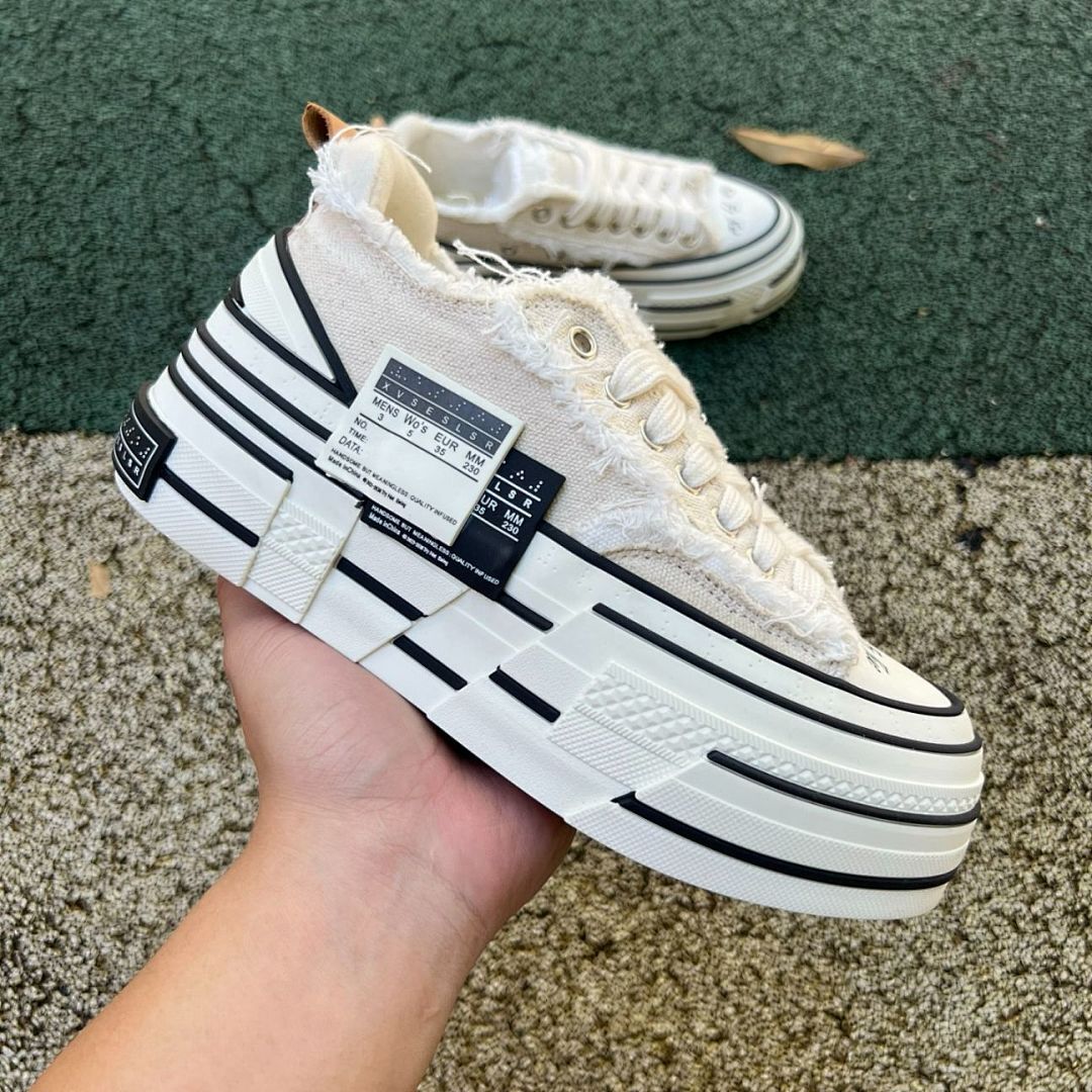 AVSESLSR AVB Distressed Canvas Platform Low Top Sneakers - Image 9