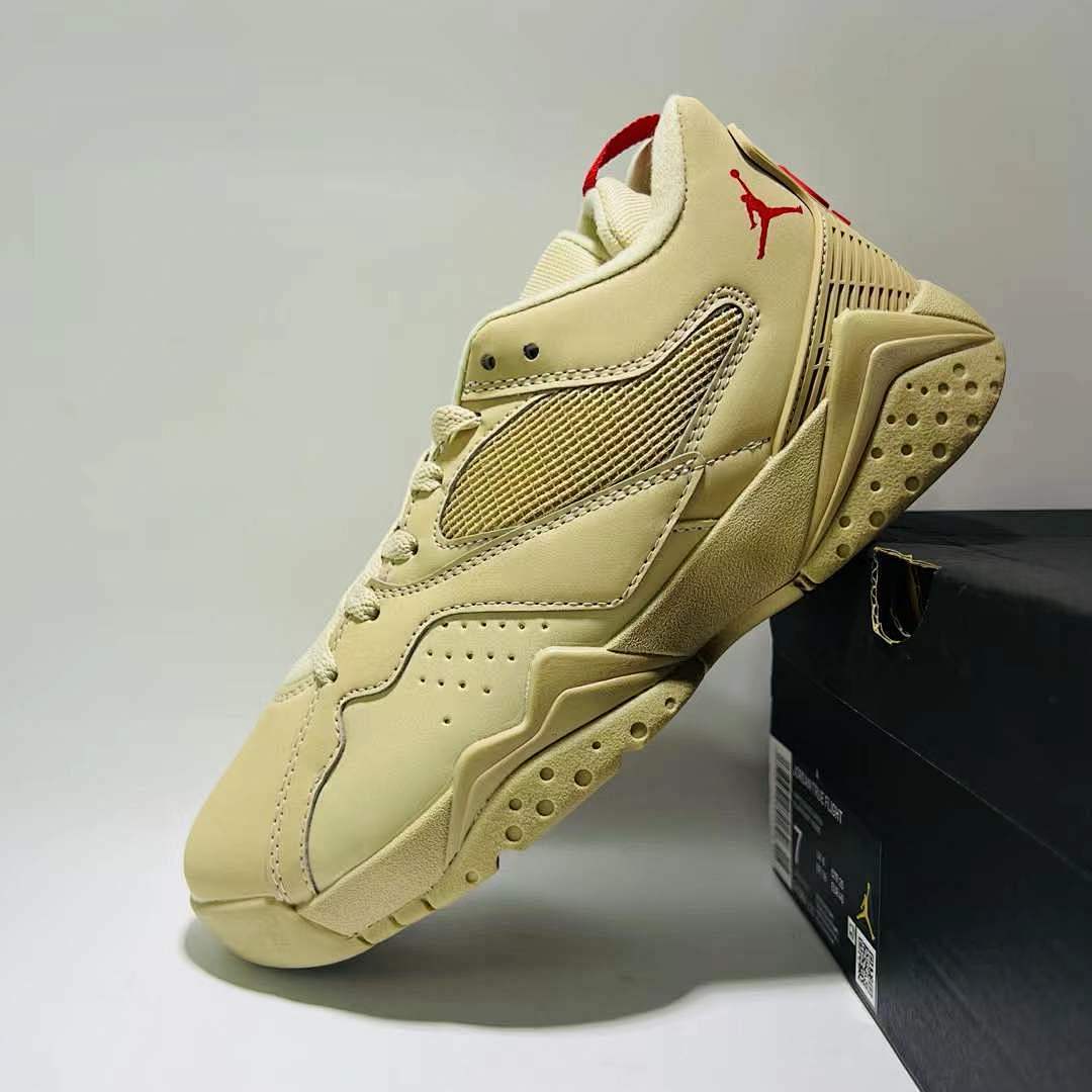 Air Jordan 7 Retro Vachetta Tan DD9335-200 Women's Beige Khaki Lifestyle Sneakers - Image 4
