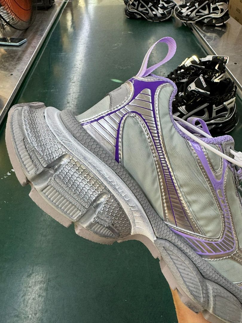 Balenciaga 3XL Trainer Metallic Silver Purple (2325 VG) - Image 5