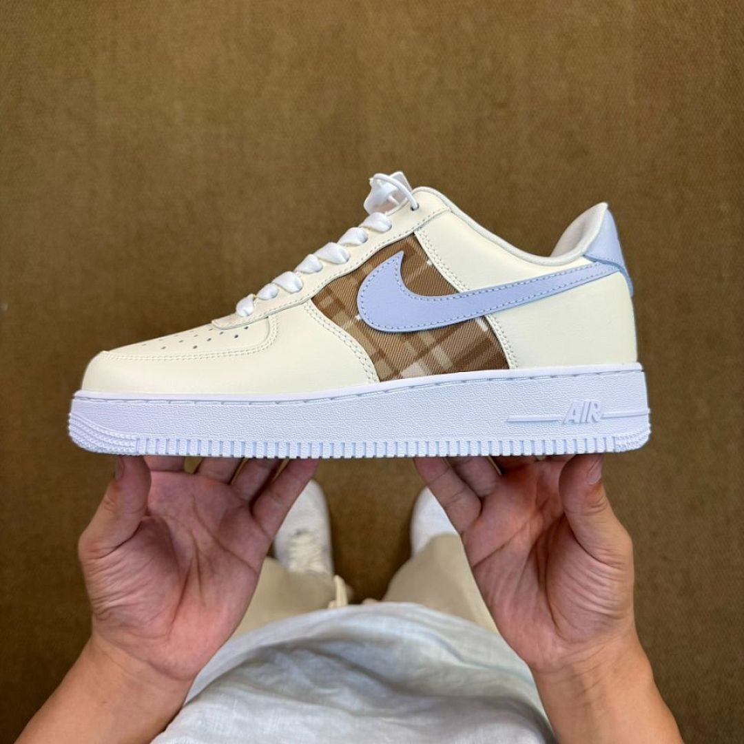 Nike Air Force 1 Low Sail University Blue Transparent Plaid